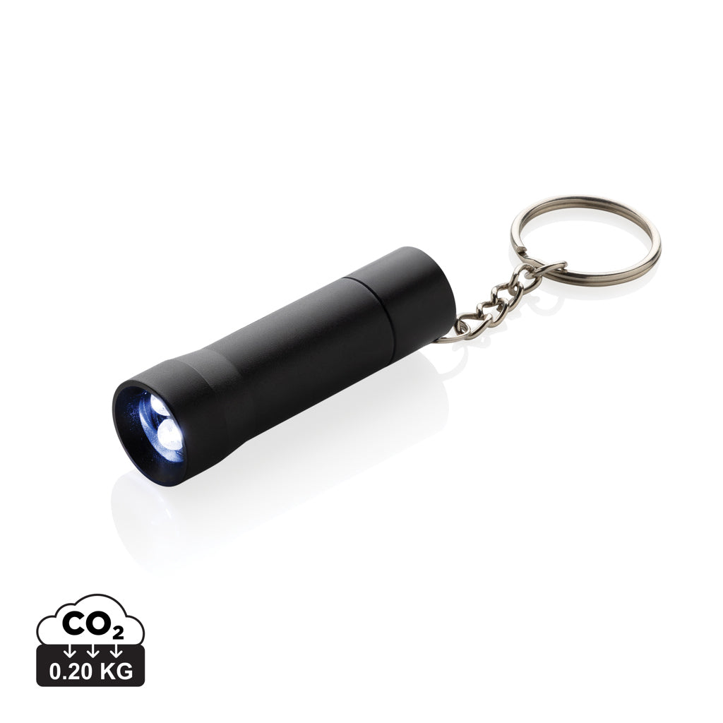 Flash RCS recycled aluminium keychain torch - Black