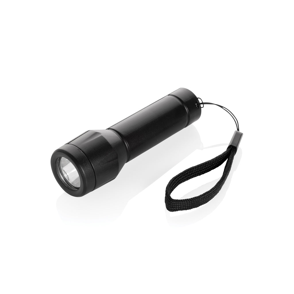 Flara RSC recycled plastic USB-rechargeable torch - Black