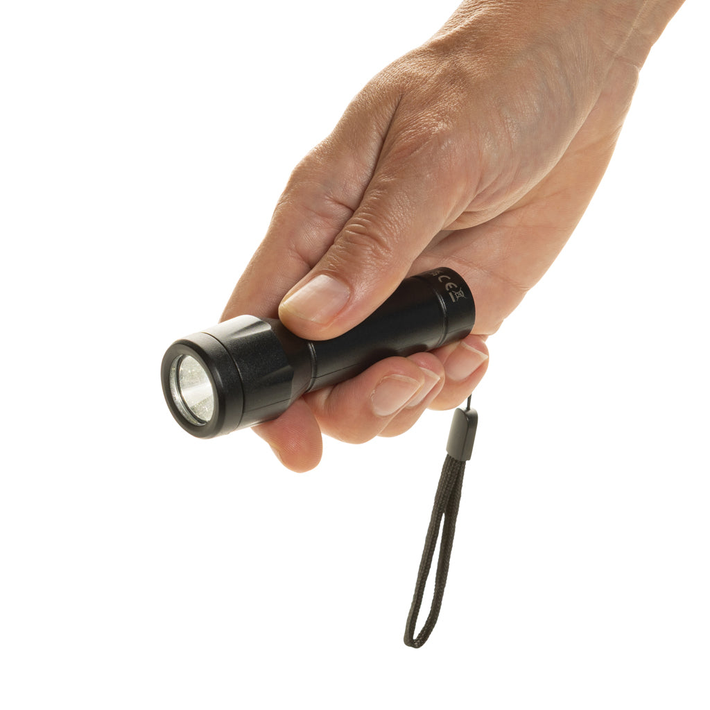 Flara RSC recycled plastic USB-rechargeable torch - Black