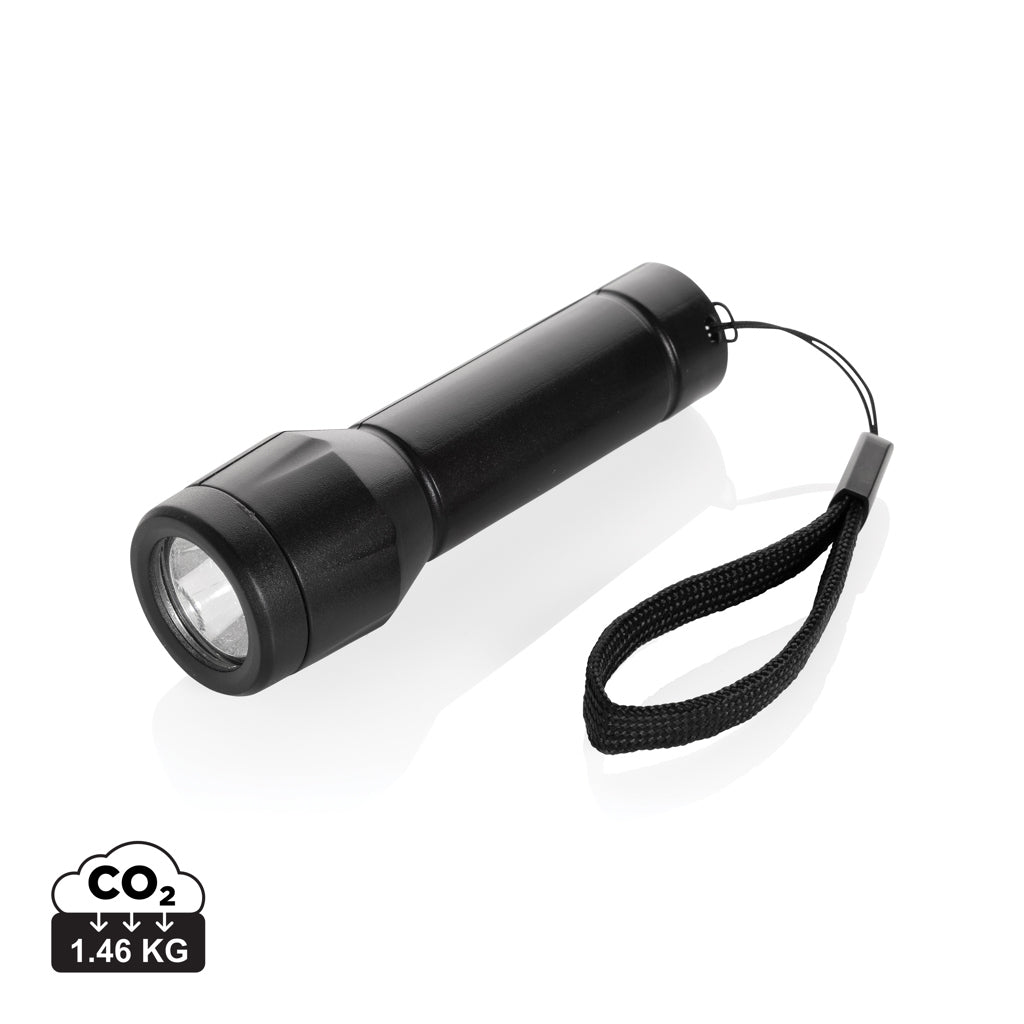Flara RSC recycled plastic USB-rechargeable torch - Black