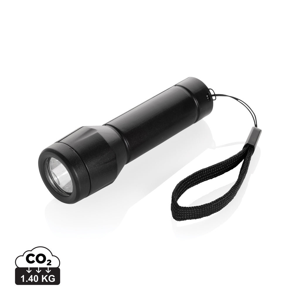 Flara RSC recycled plastic USB-rechargeable torch - Black