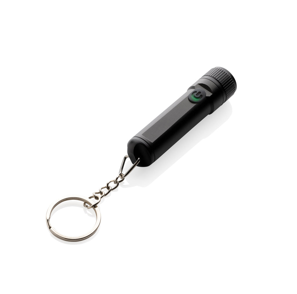 Gear X rechargeable ultra bright keychain torch - Black