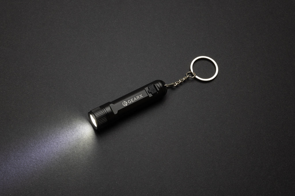 Gear X rechargeable ultra bright keychain torch - Black