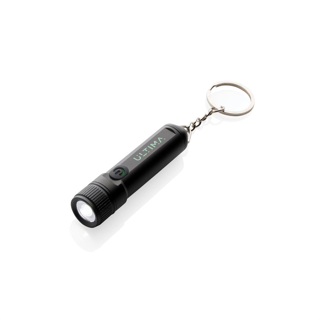 Gear X rechargeable ultra bright keychain torch - Black