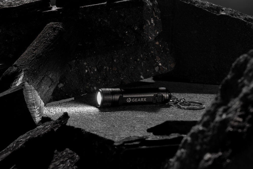Gear X rechargeable ultra bright keychain torch - Black