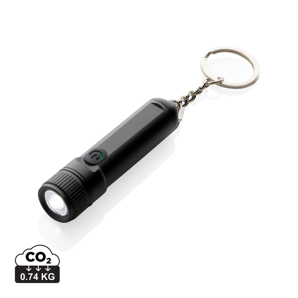 Gear X rechargeable ultra bright keychain torch - Black
