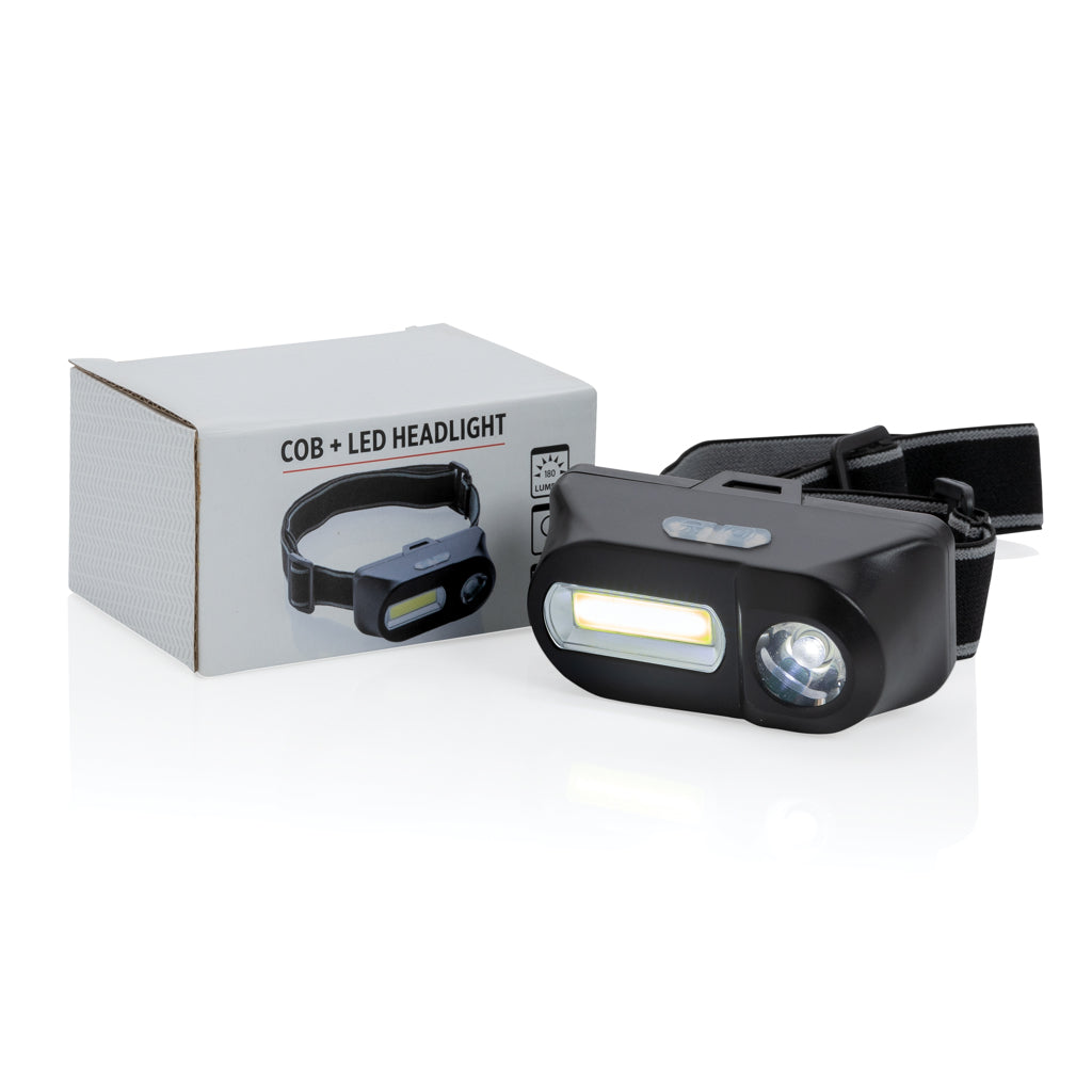 COB and LED headlight - Black