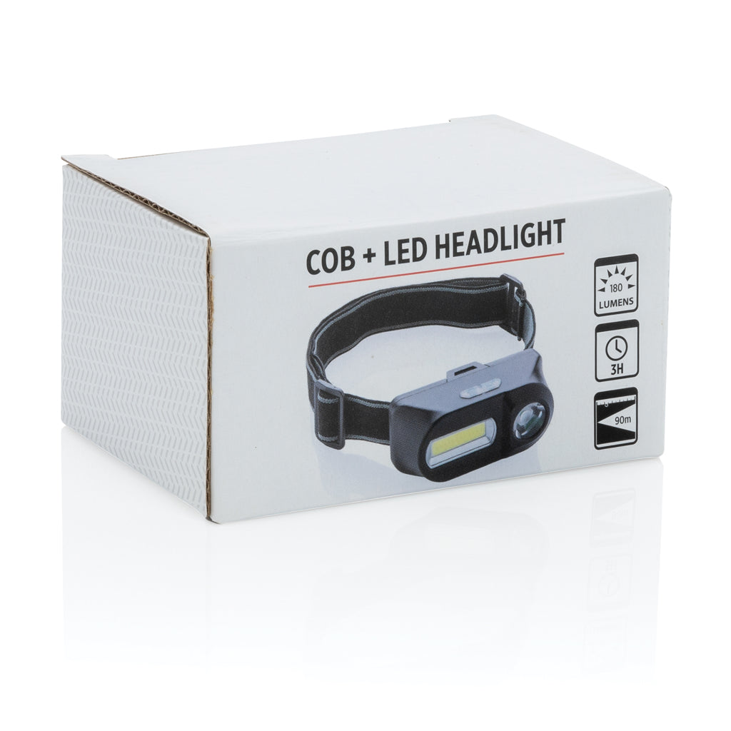 COB and LED headlight - Black