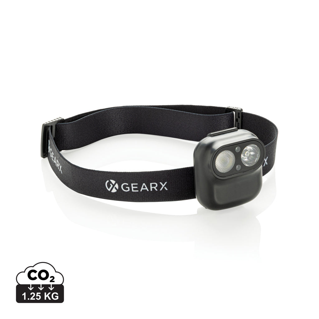 Gear X RCS rPlastic head torch with motion sensor - Black