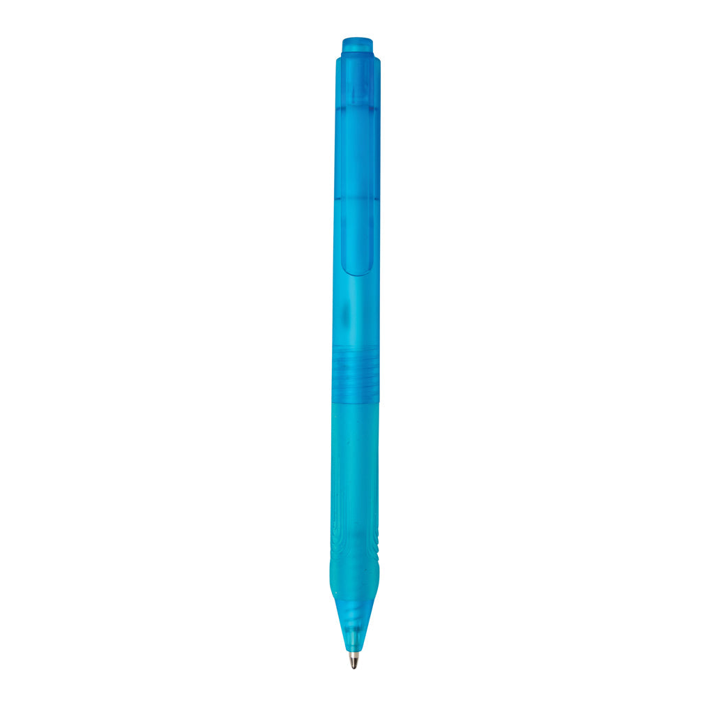 X9 frosted pen with silicone grip - Light Blue