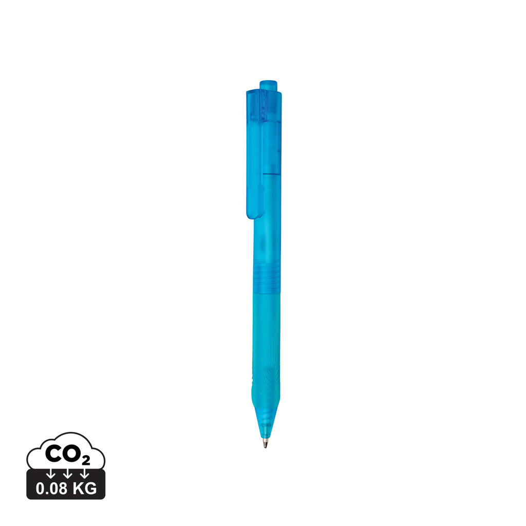 X9 frosted pen with silicone grip - Light Blue