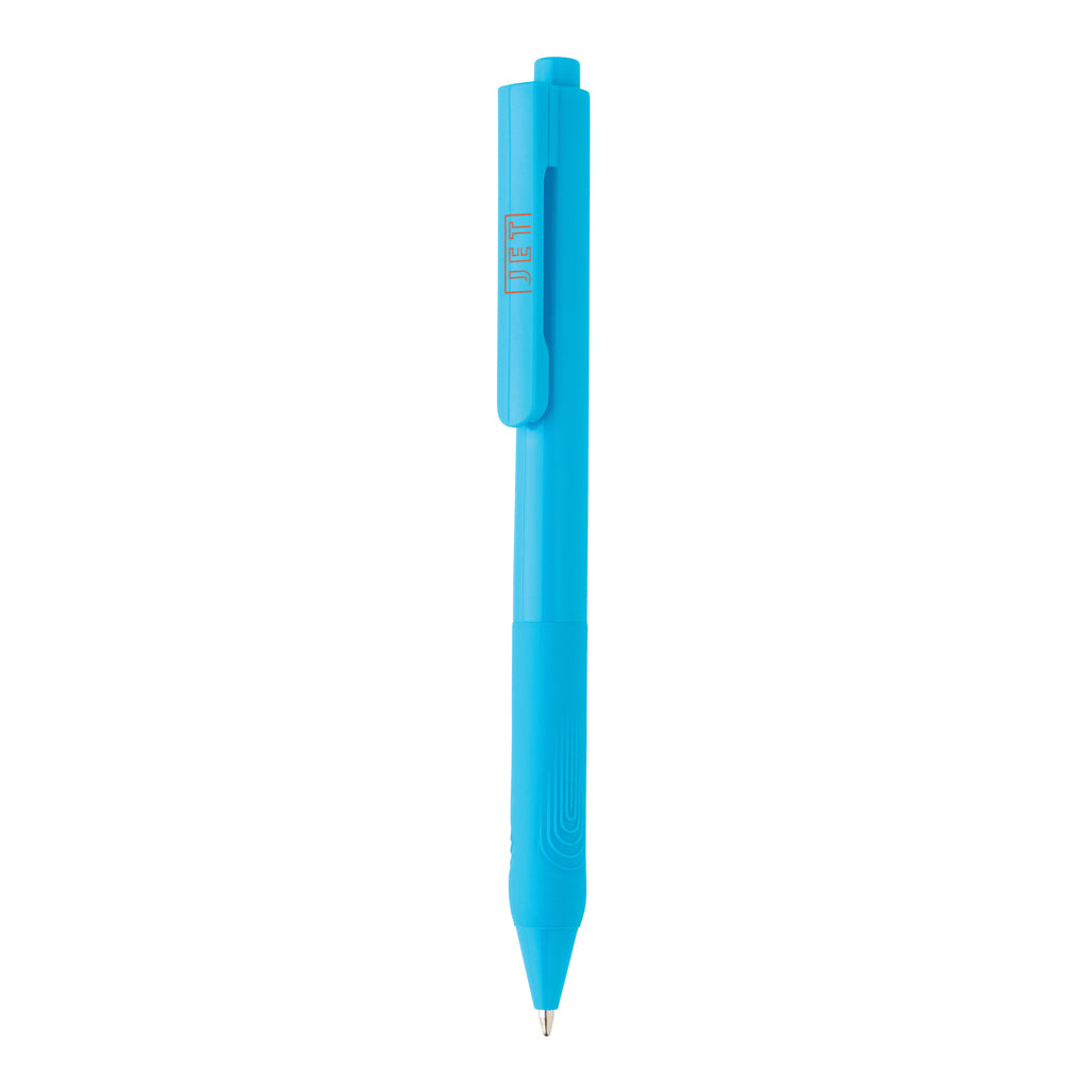 X9 solid pen with silicone grip - Light Blue