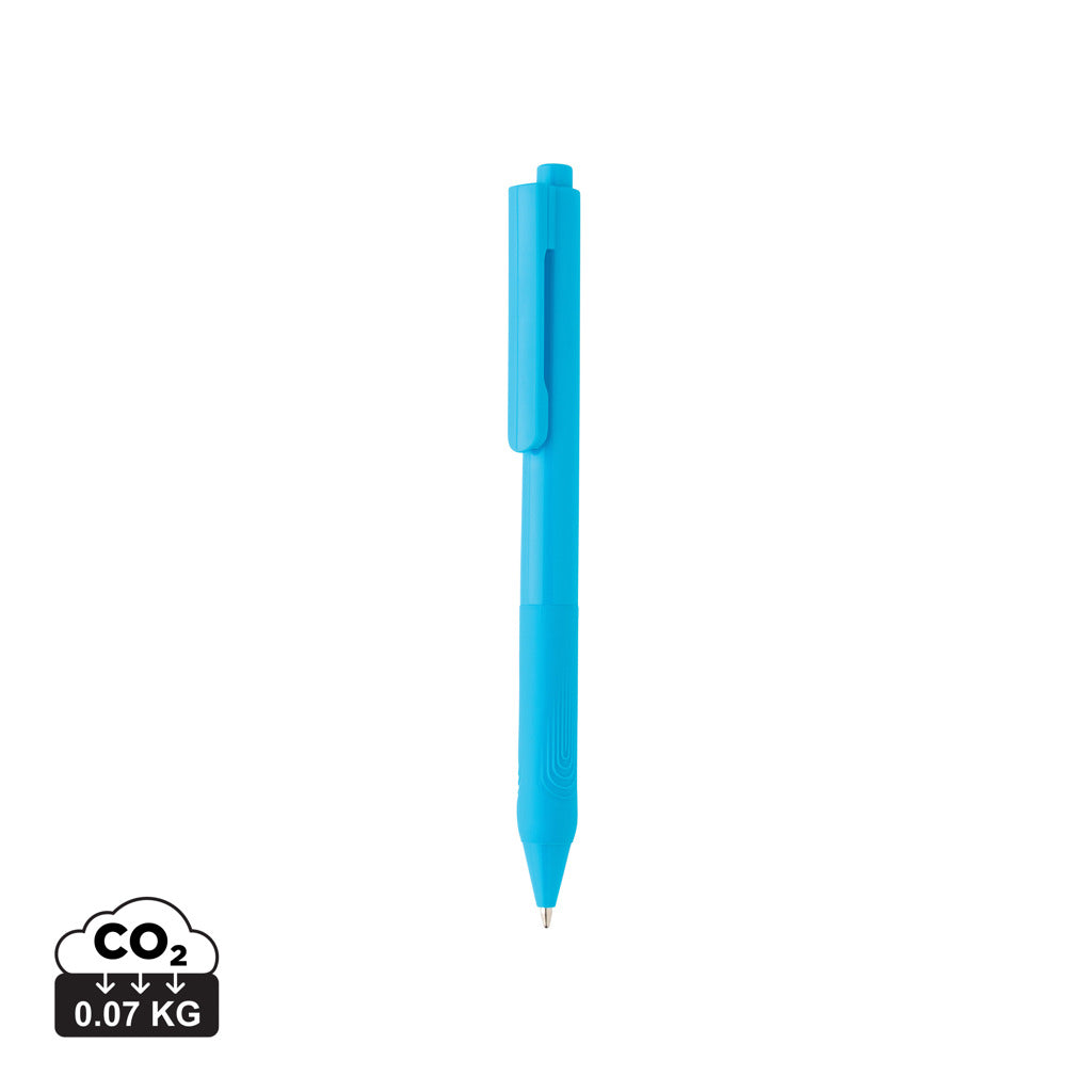 X9 solid pen with silicone grip - Light Blue
