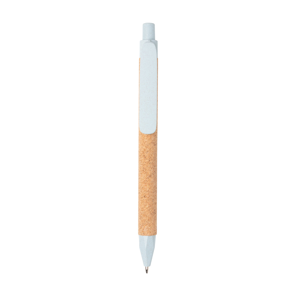 Write wheatstraw and cork pen - Blue