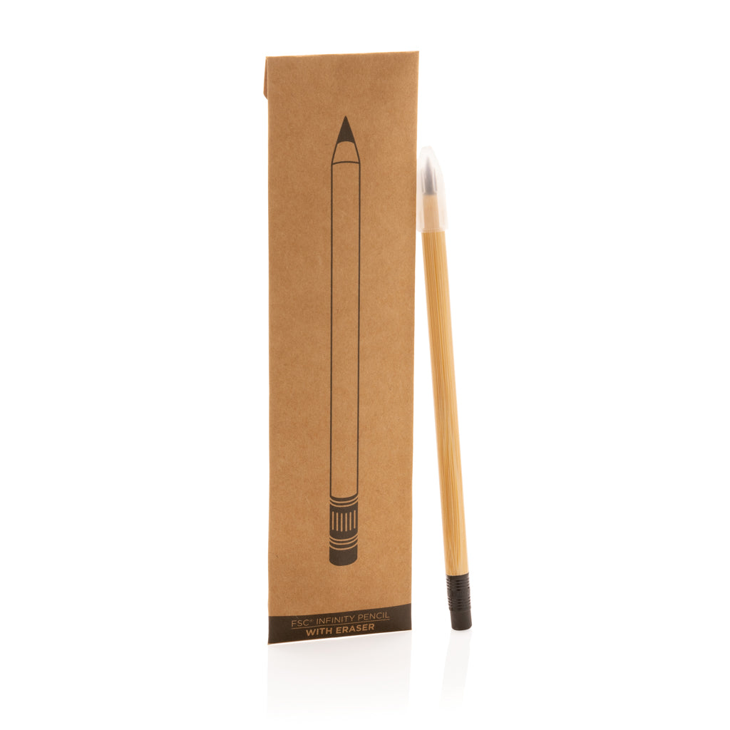 Bamboo infinity pencil with eraser - Brown