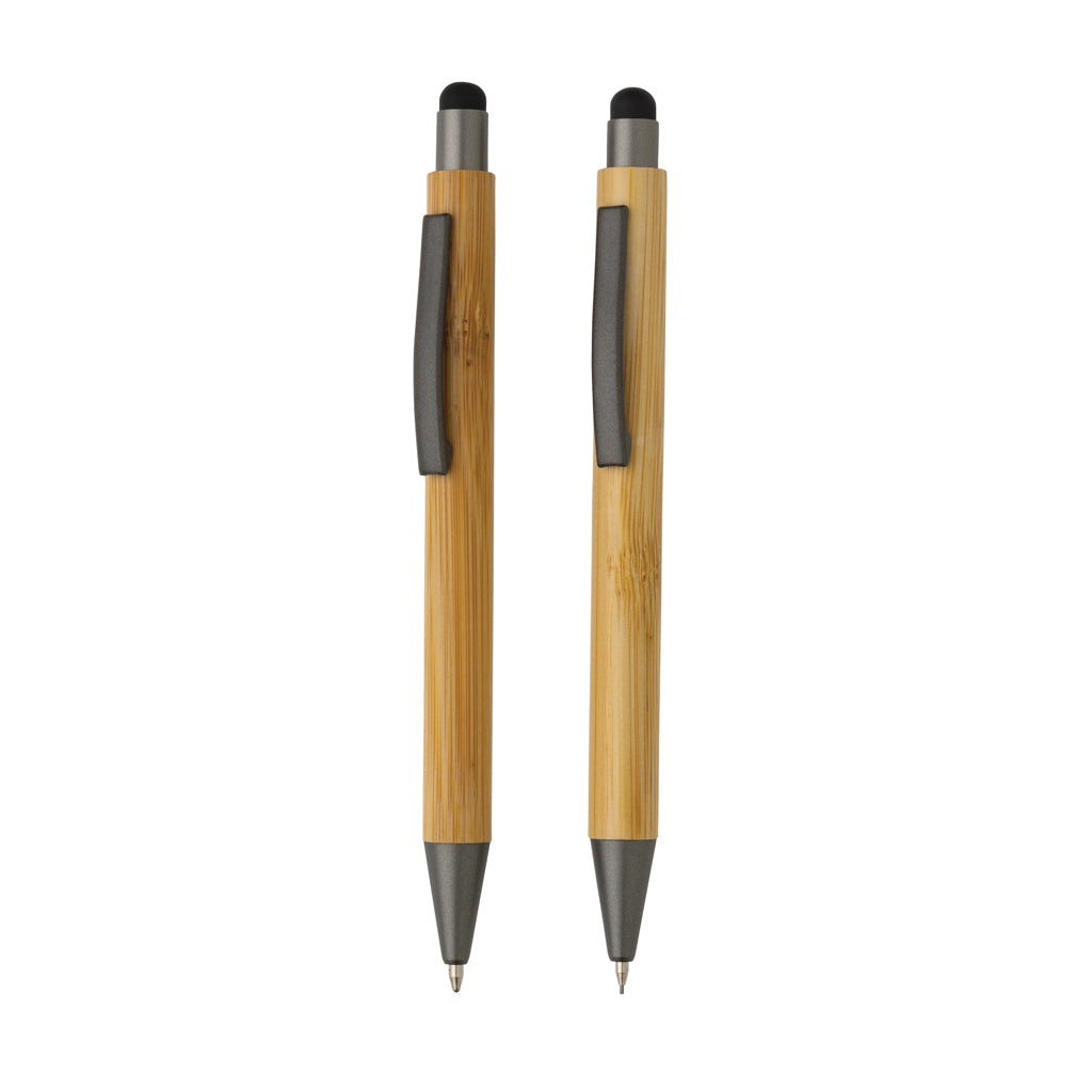 Bamboo modern pen set in box - Brown