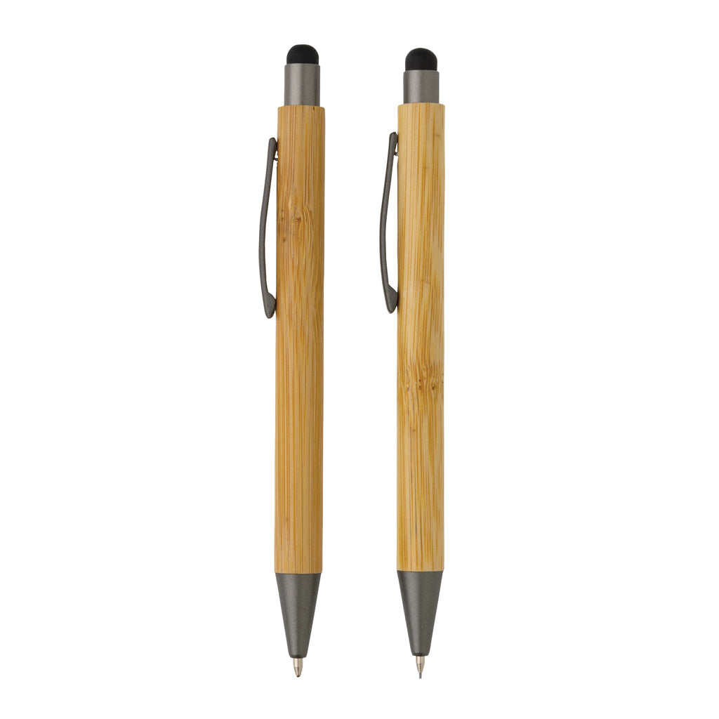 Bamboo modern pen set in box - Brown