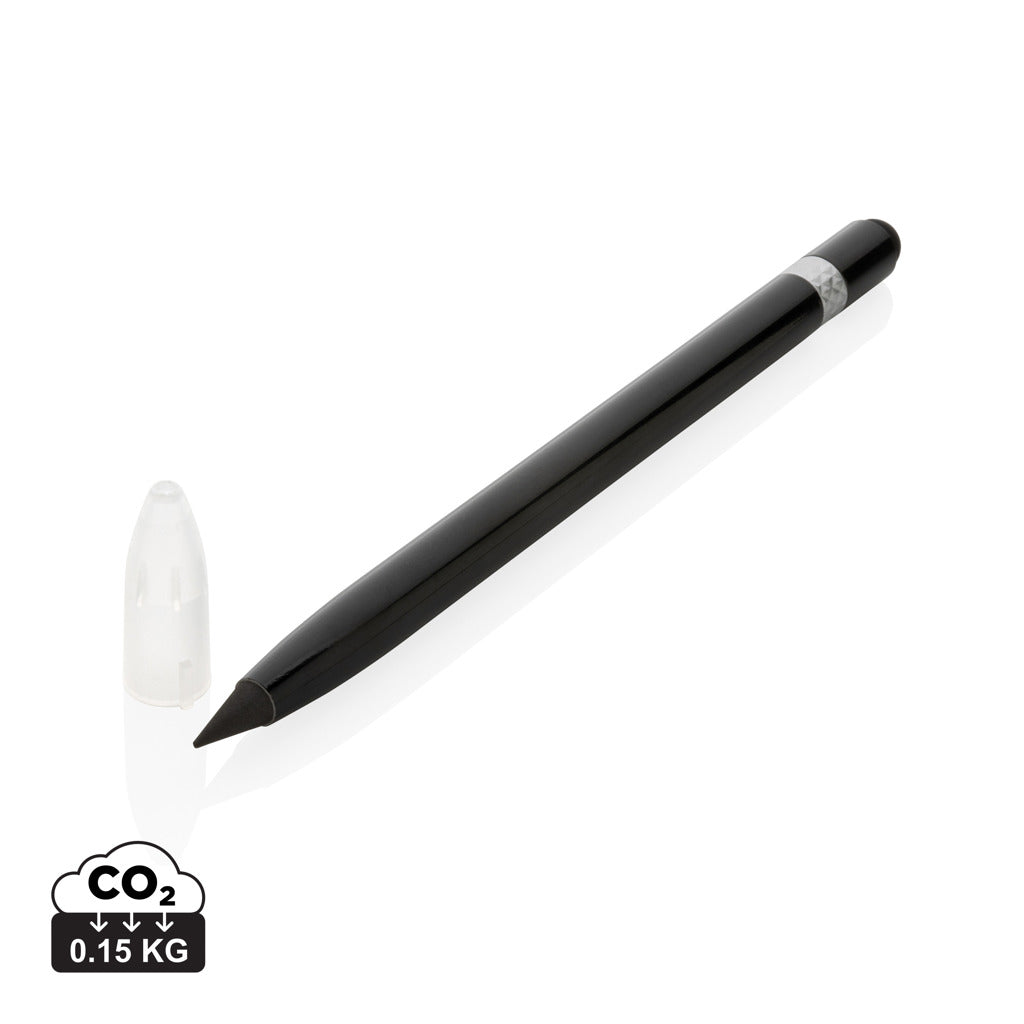 Aluminium inkless pen with eraser - Black