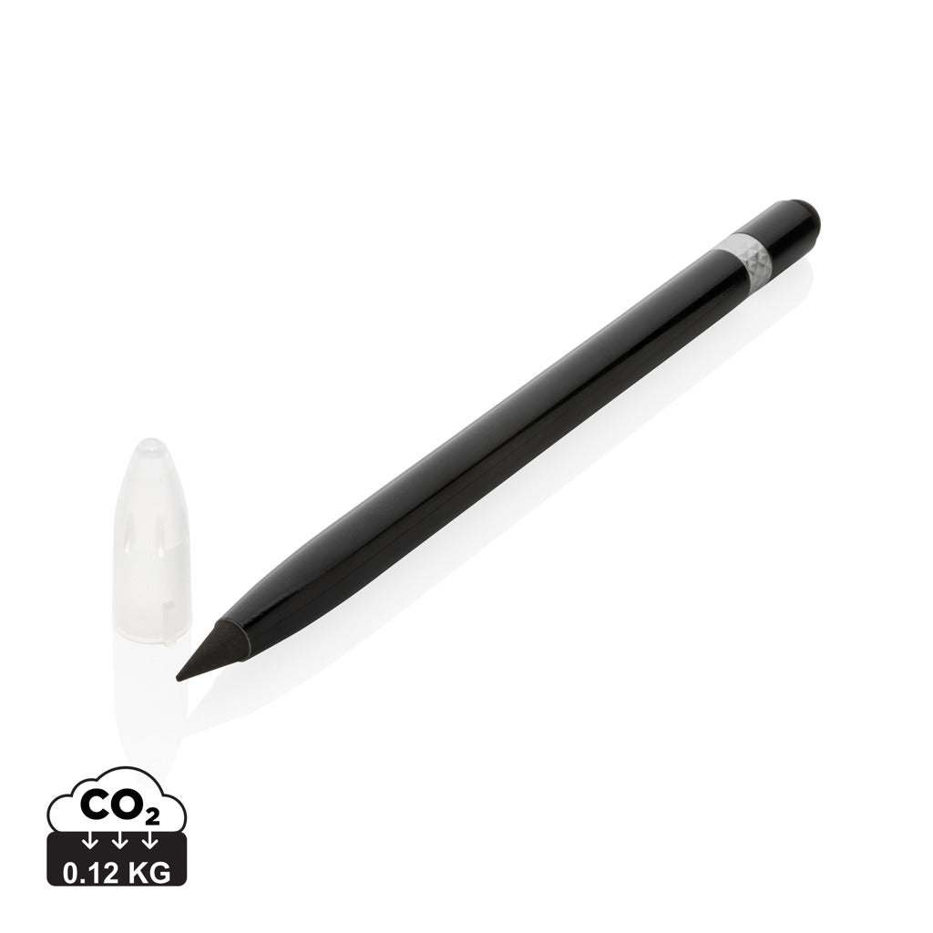 Aluminium inkless pen with eraser - Black