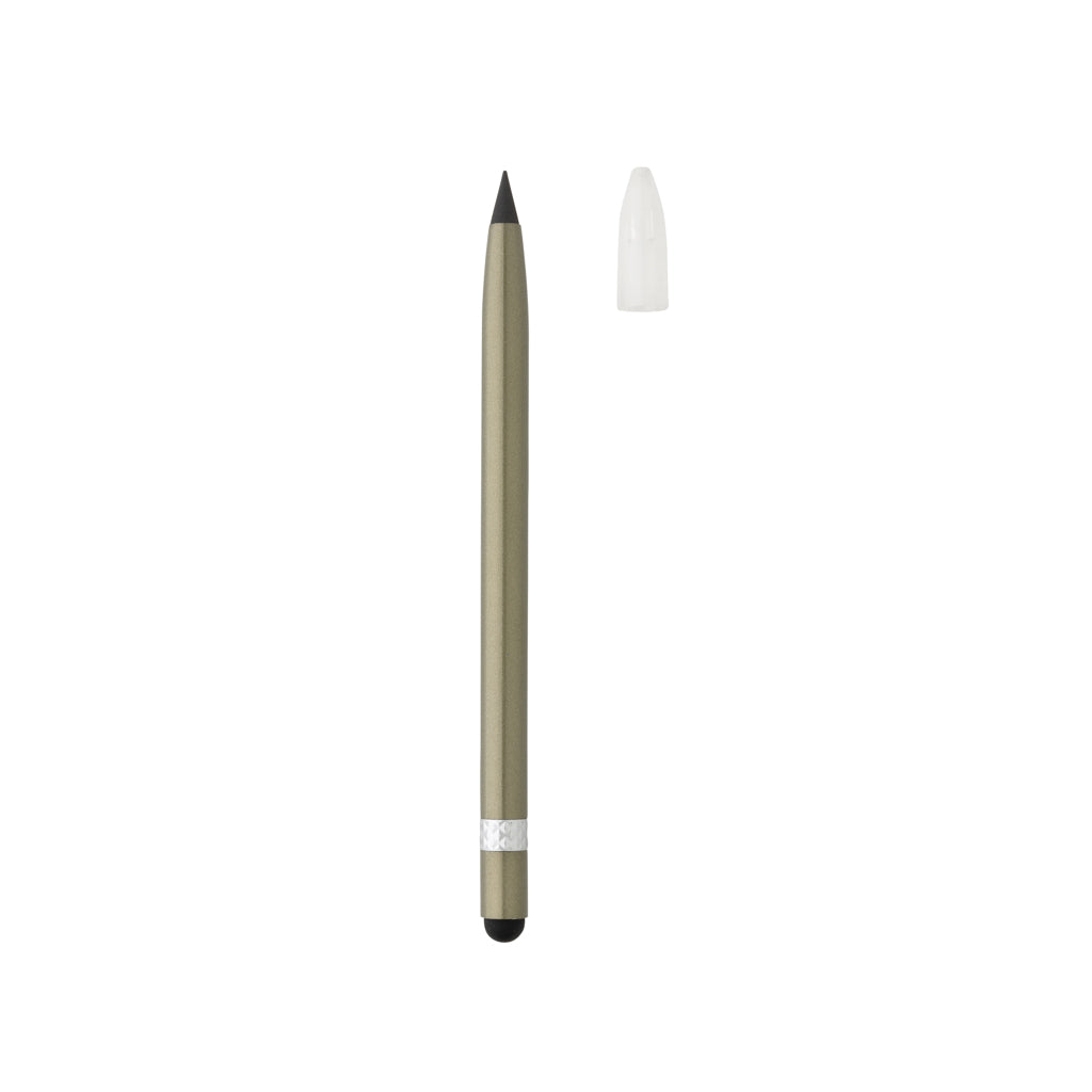 Aluminium inkless pen with eraser - Green