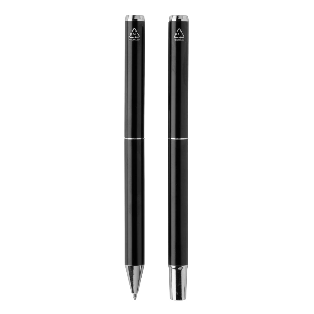Swiss Peak Cedar RCS certified recycled aluminium pen set - Black