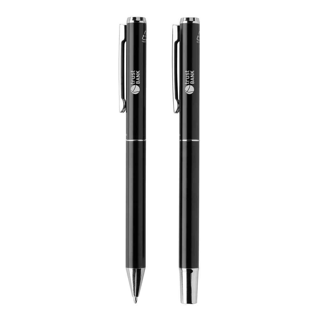 Swiss Peak Cedar RCS certified recycled aluminium pen set - Black