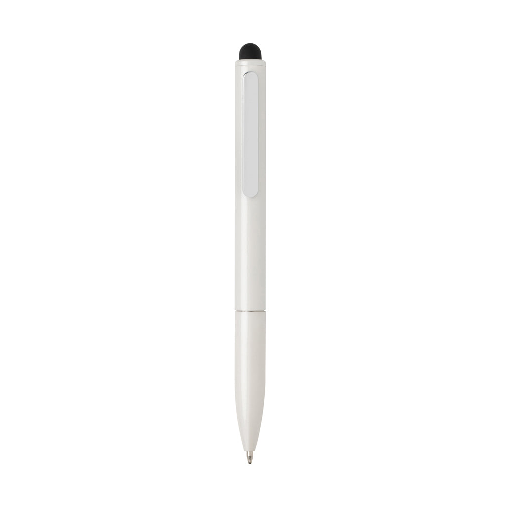 Kymi RCS certified recycled aluminium pen with stylus - White