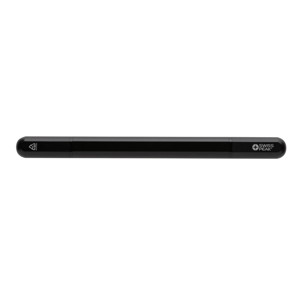 Swiss Peak Storm RCS recycled aluminium dual tip pen - Black