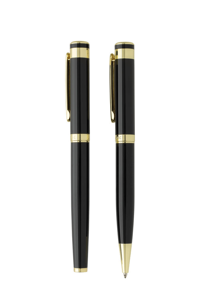 Swiss Peak Luca RCS recycled brass deluxe pen set - Black