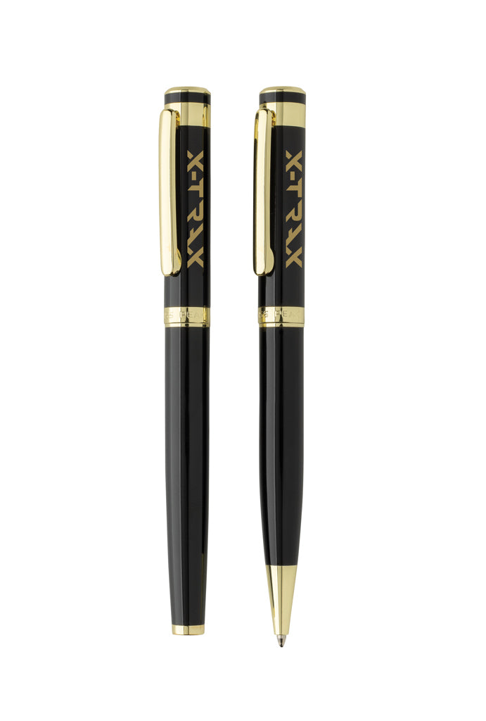 Swiss Peak Luca RCS recycled brass deluxe pen set - Black