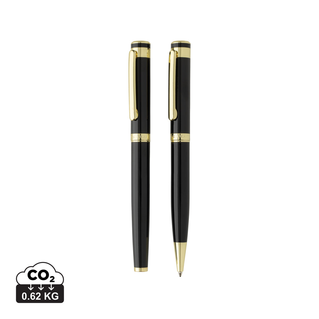 Swiss Peak Luca RCS recycled brass deluxe pen set - Black