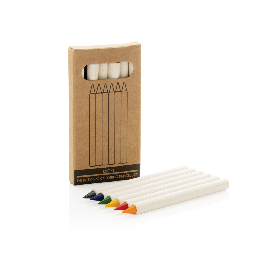 Micki GRS infinity 6pc colouring pencil set - White