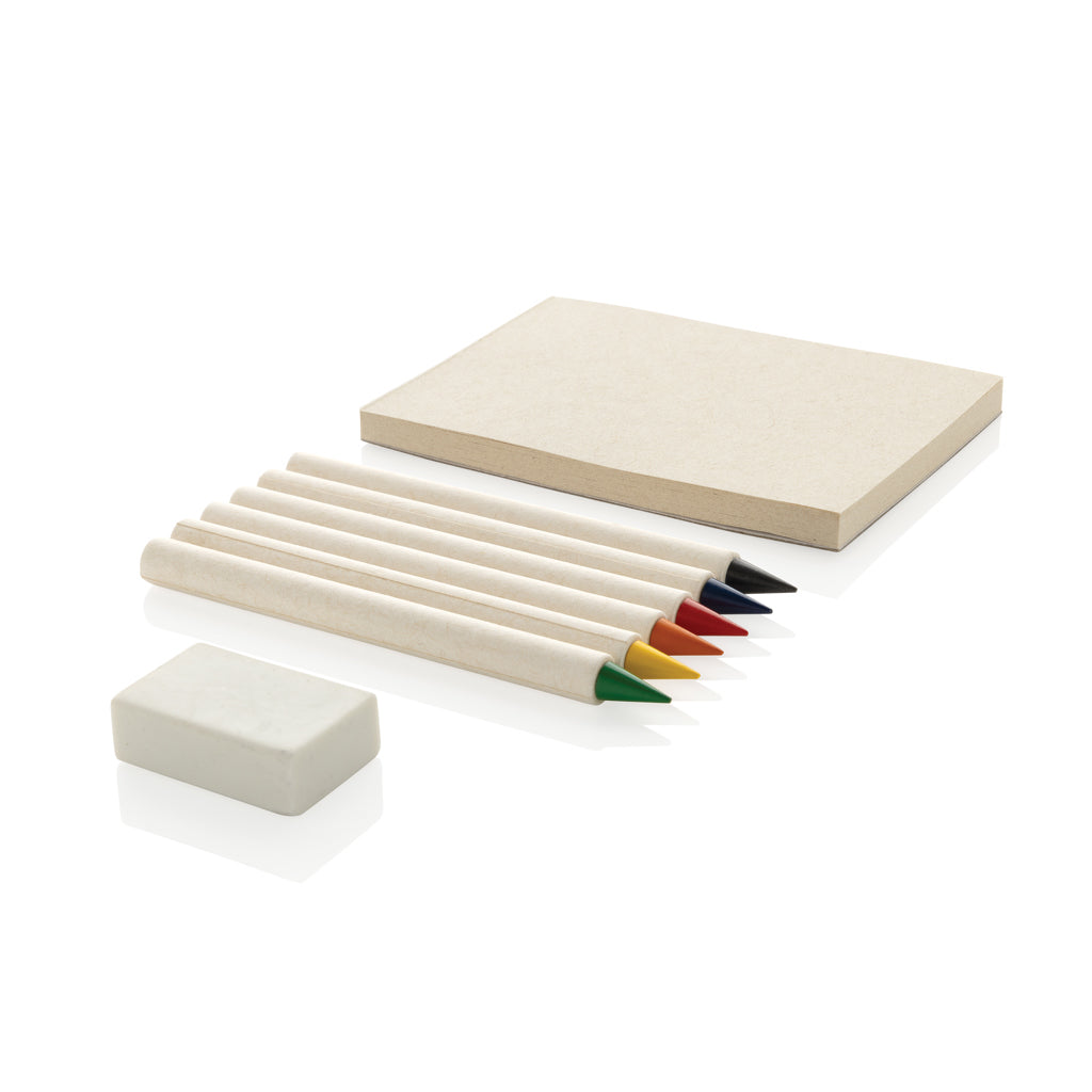 Micki GRS infinity 6pc colouring pencil set with notepad - White