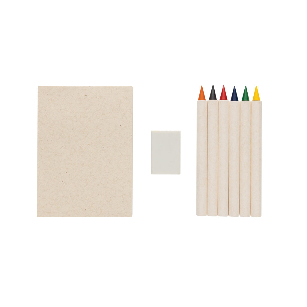 Micki GRS infinity 6pc colouring pencil set with notepad - White