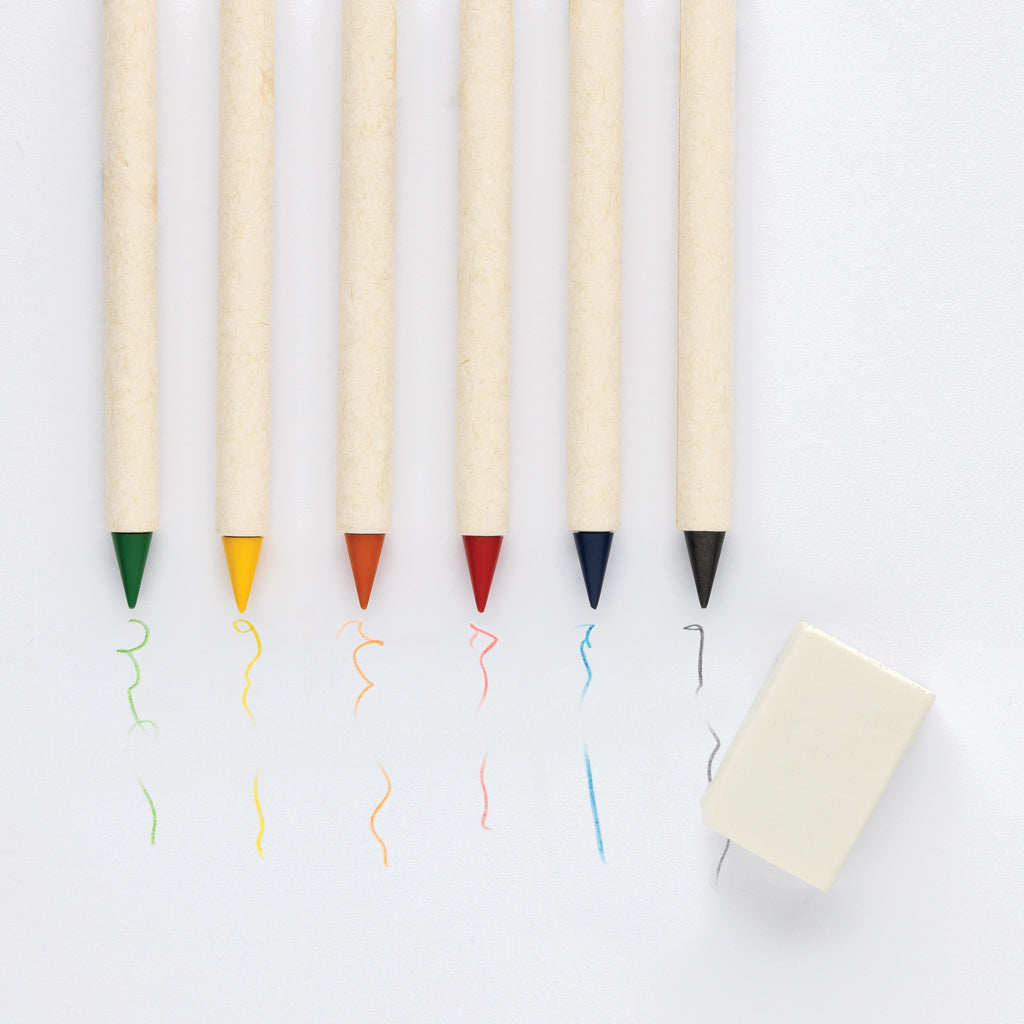 Micki GRS infinity 6pc colouring pencil set with notepad - White