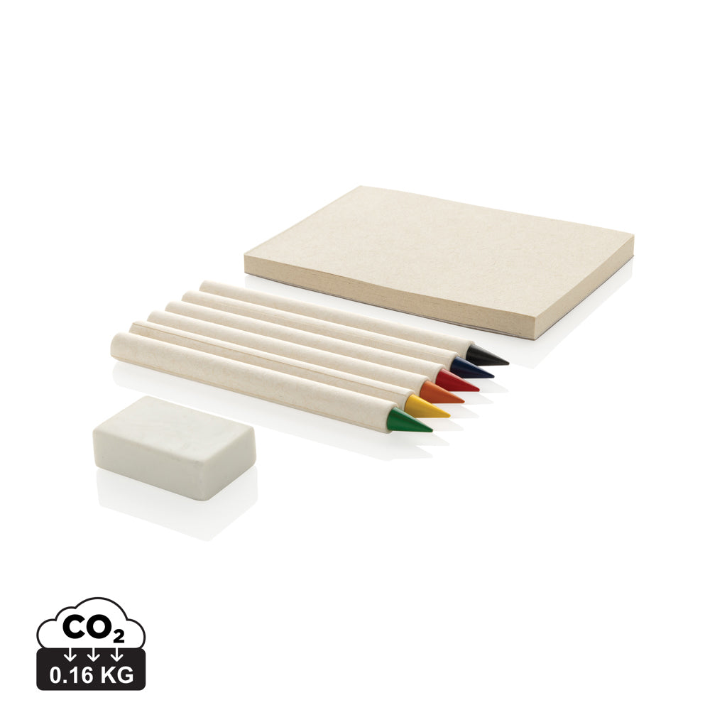 Micki GRS infinity 6pc colouring pencil set with notepad - White
