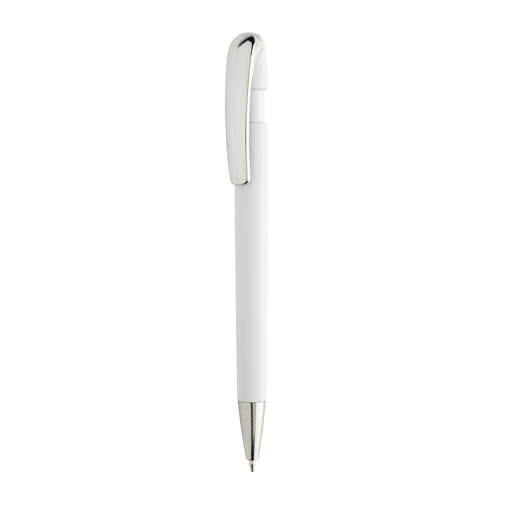 Glide GRS certified R-ABS Metal Clip Pen - White