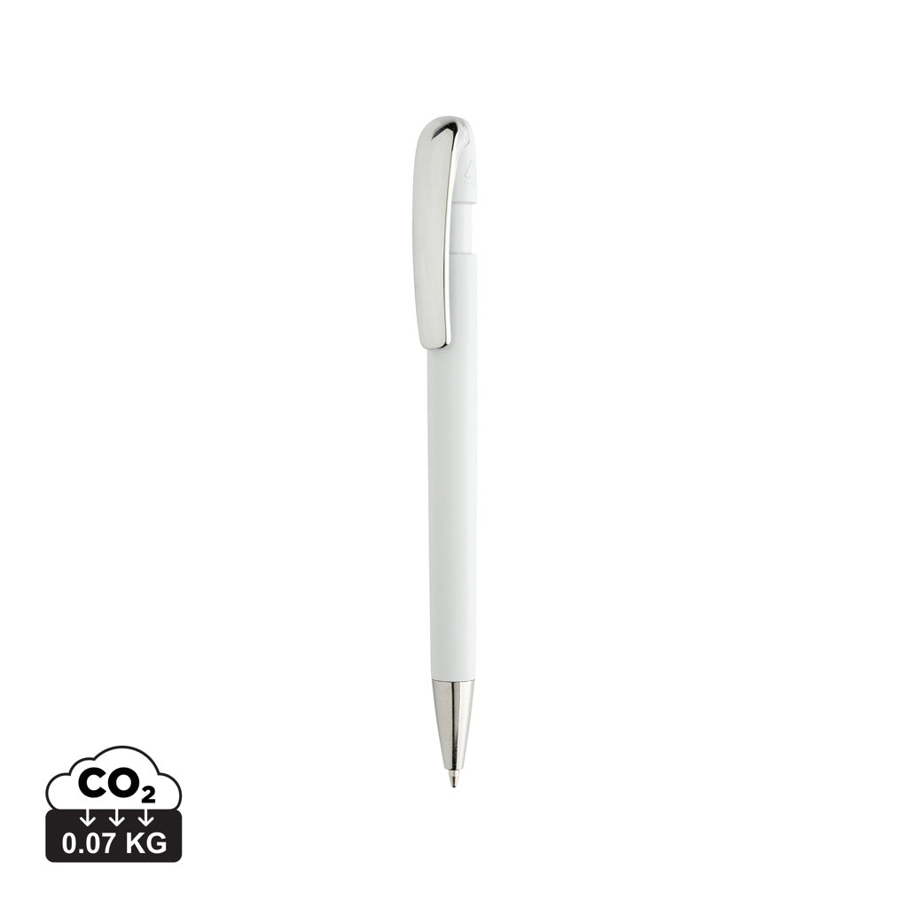 Glide GRS certified R-ABS Metal Clip Pen - White