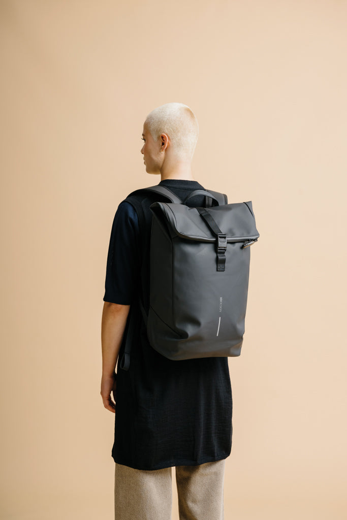 Urban Water Resistant Flap-top Backpack - Black