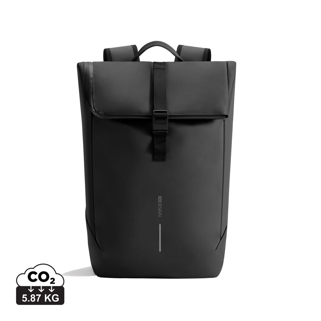 Urban Water Resistant Flap-top Backpack - Black