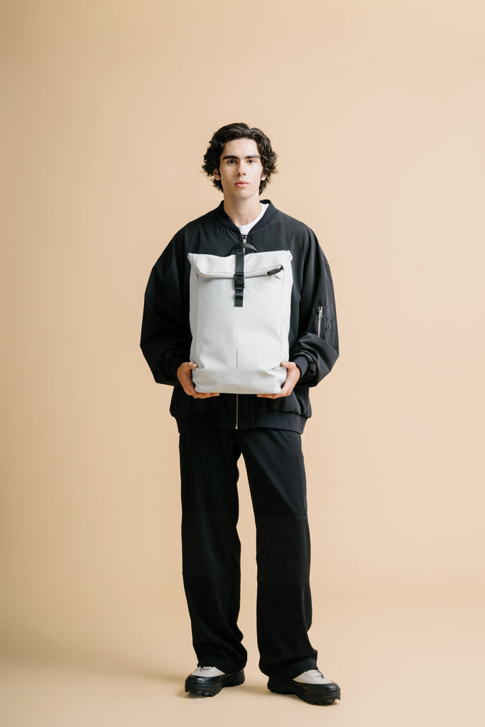Urban Water Resistant Flap-top Backpack - Off White