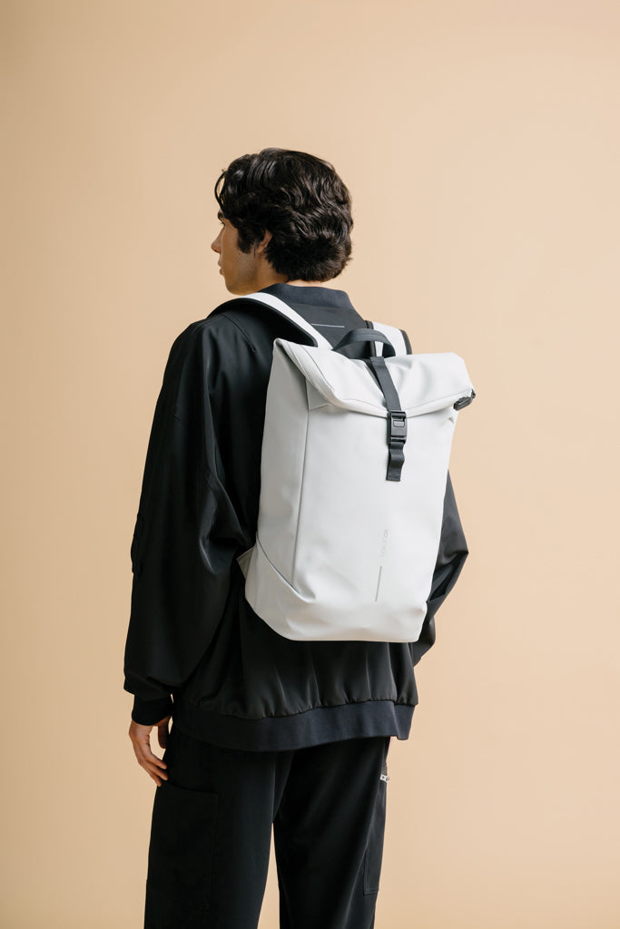 Urban Water Resistant Flap-top Backpack - Off White