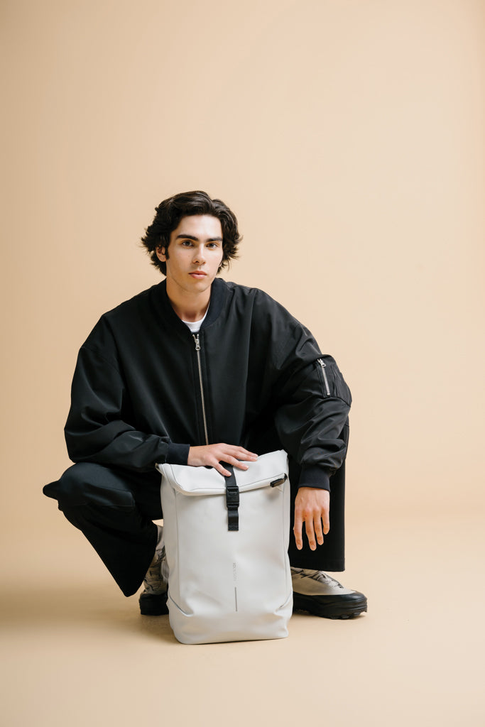 Urban Water Resistant Flap-top Backpack - Off White