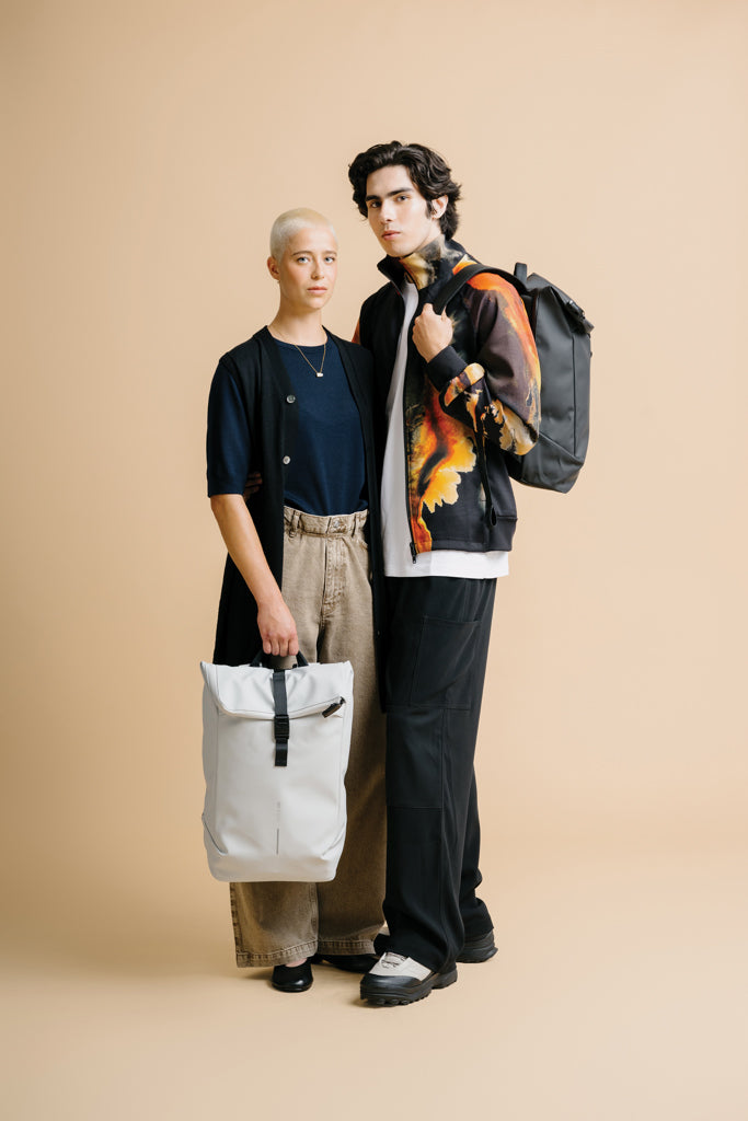 Urban Water Resistant Flap-top Backpack - Off White