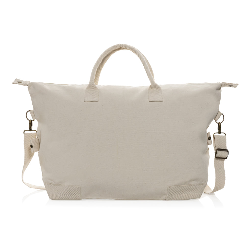 Kezar AWARE™ 500 gsm recycled canvas deluxe weekend bag - Off White