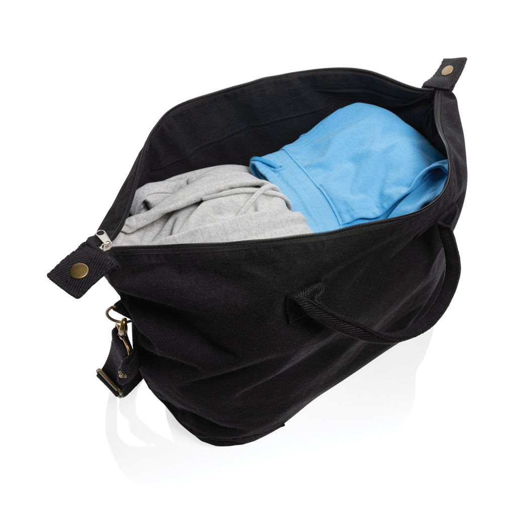 Kezar AWARE™ 500 gsm recycled canvas deluxe weekend bag - Black