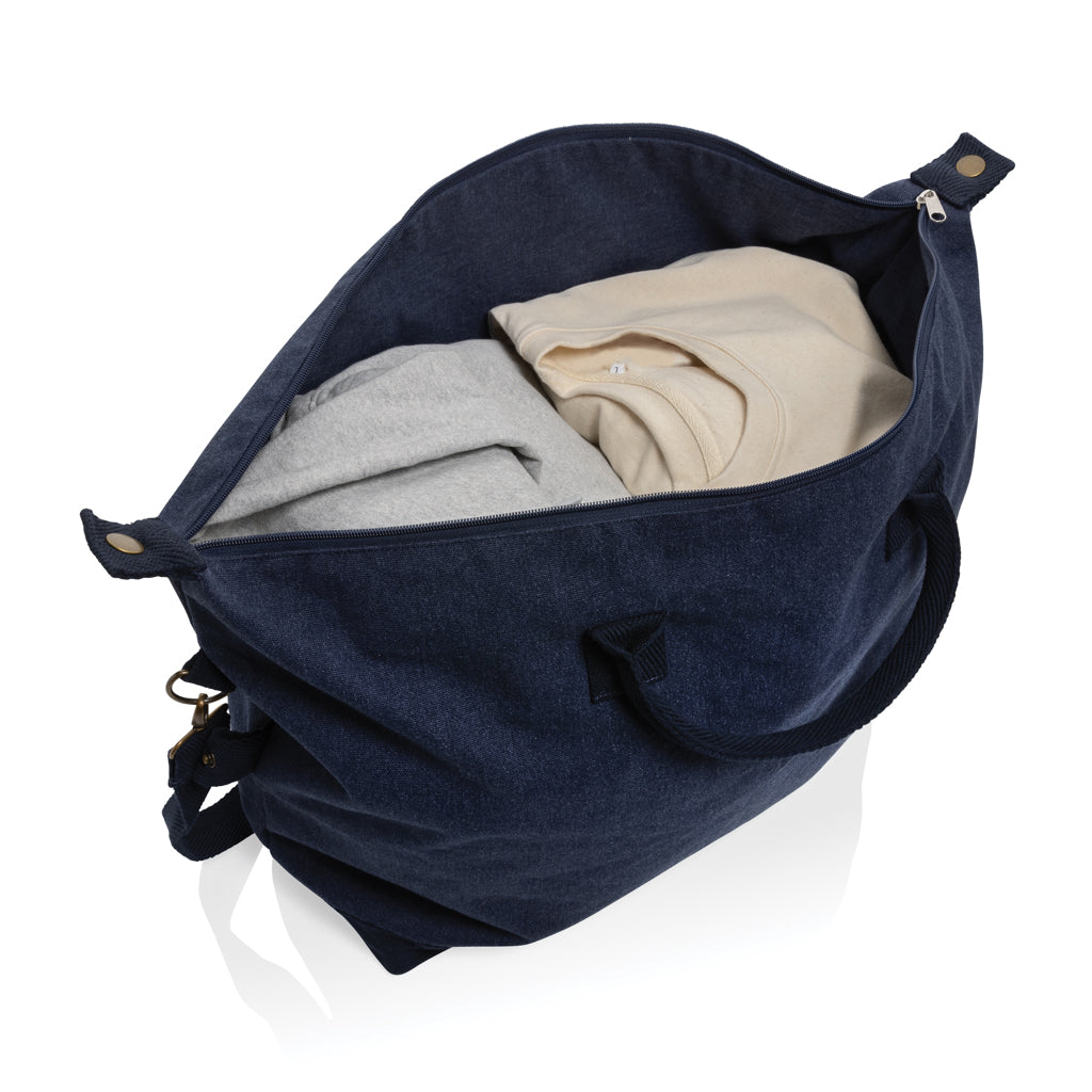 Kezar AWARE™ 500 gsm recycled canvas deluxe weekend bag - Navy