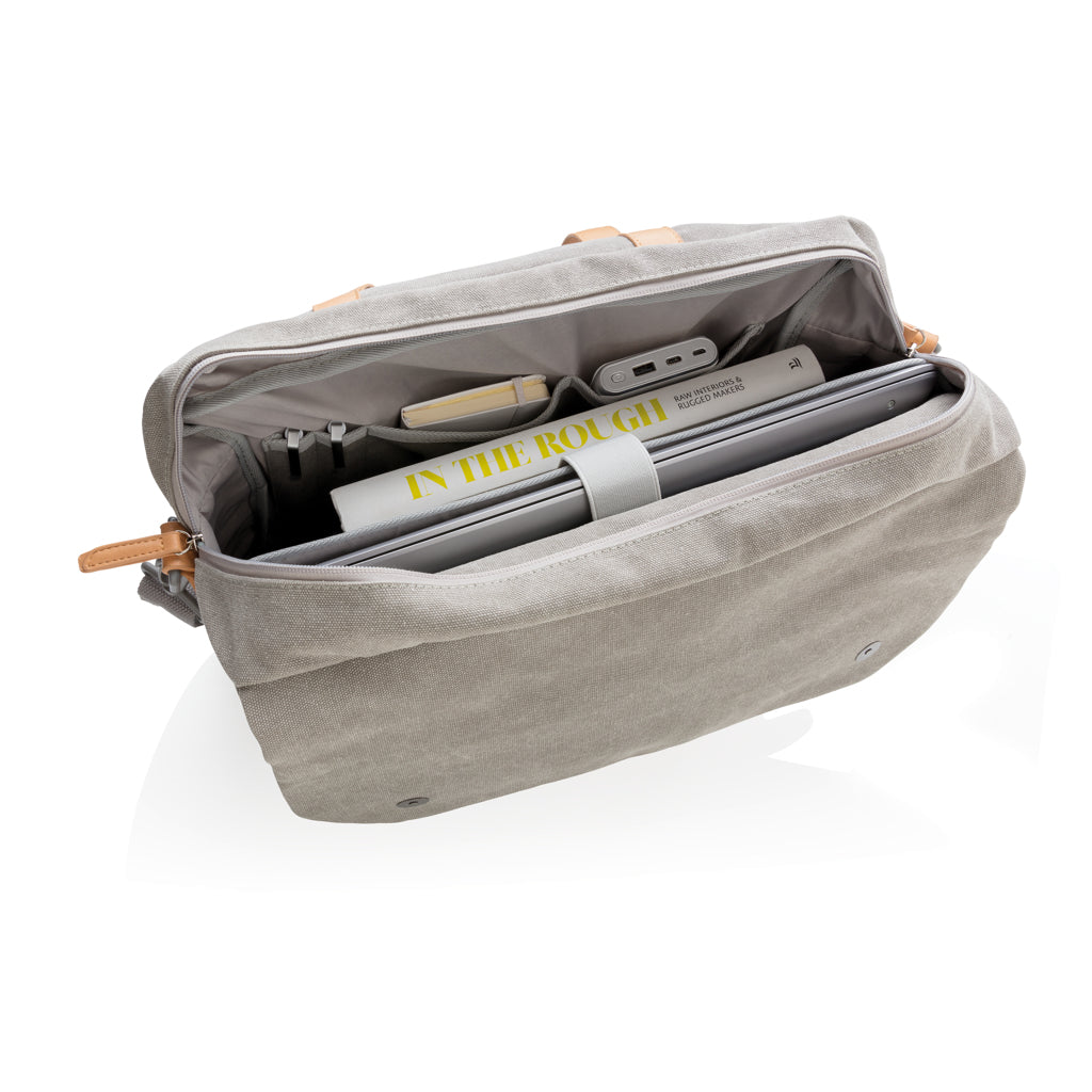 Canvas laptop bag PVC free - Grey