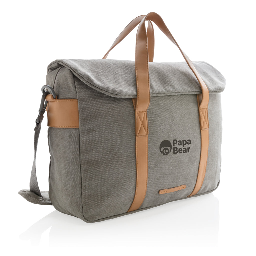 Canvas laptop bag PVC free - Grey