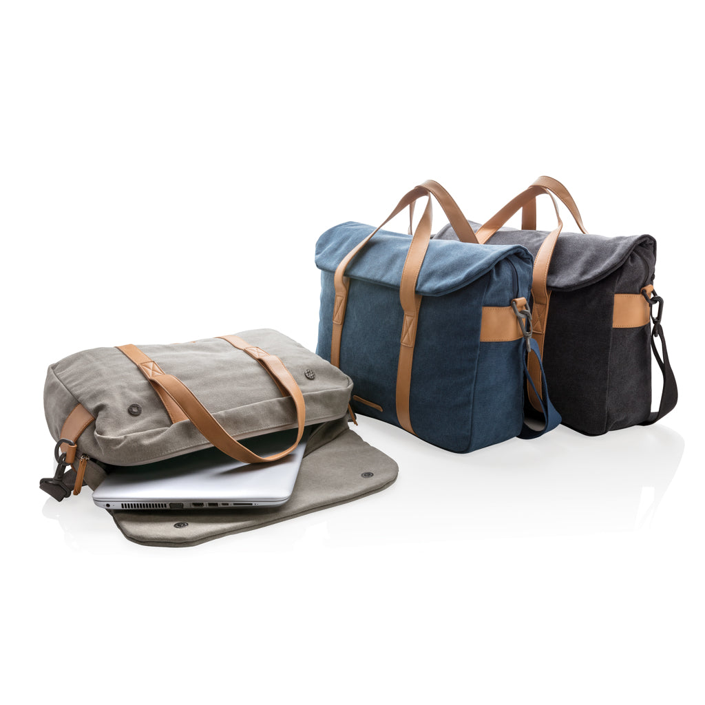Canvas laptop bag PVC free - Grey